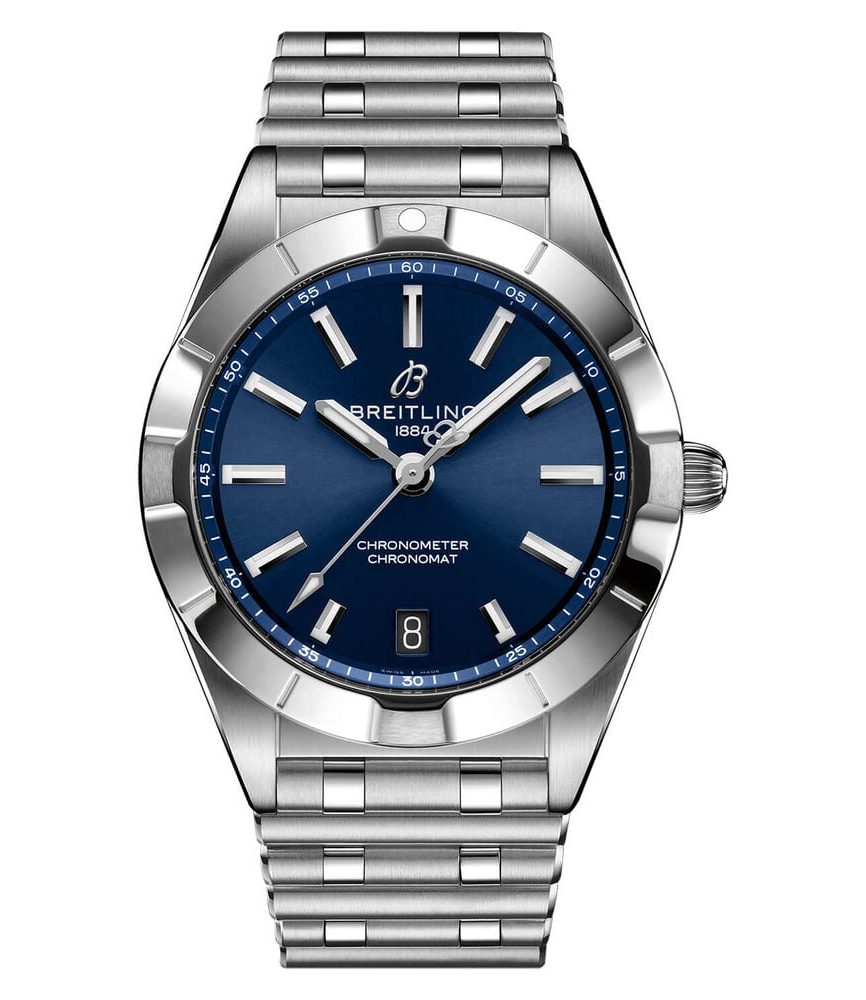 Breitling Chronomat 32mm Blue Dial Steel Case Ladies Bracelet Watch image number 0