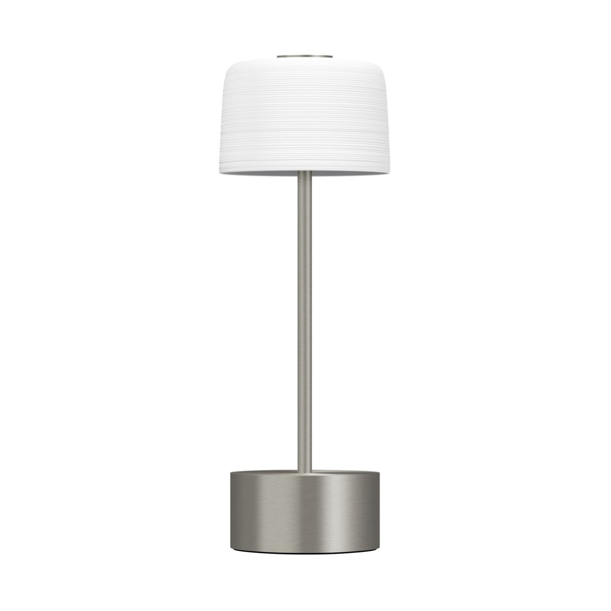 J.L Coquet, Hémisphère White Satin, Table lamp, silver