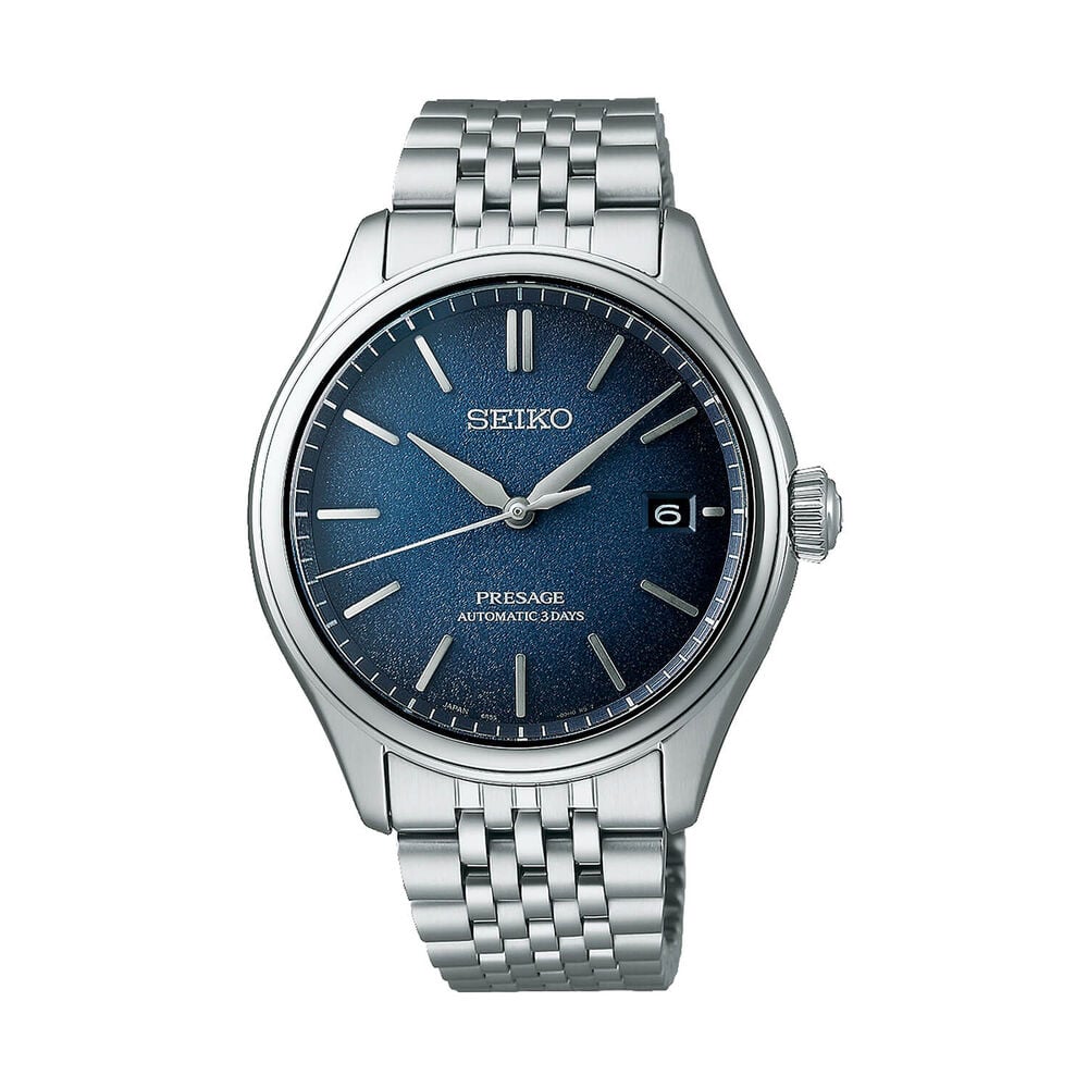 Seiko Presage Classic 'Ai-iro' Japan Blue 40mm Dial Steel Bracelet Watch image number 0