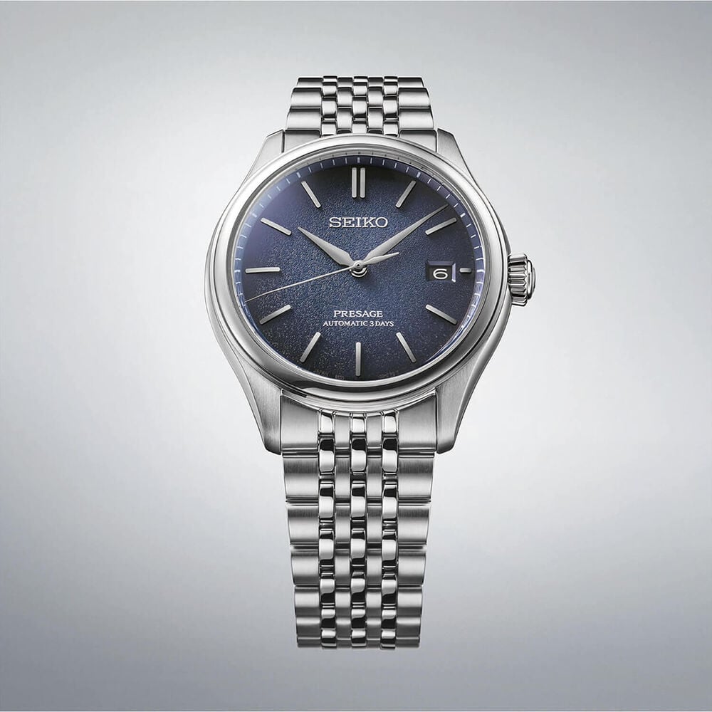 Seiko Presage Classic 'Ai-iro' Japan Blue 40mm Dial Steel Bracelet Watch image number 3